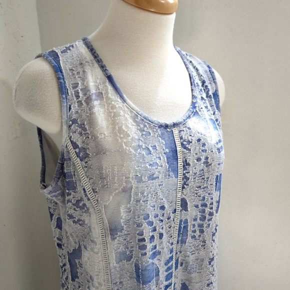 Creation | Blue Patterned Women's Midi Dress - Picture 4 of 10